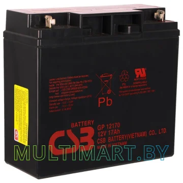 Аккумулятор для ИБП CSB Battery GP12170 (12В/17 А·ч) картинка 2